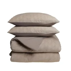 Sleeptime Dekbedovertrek Japandi 200x220 – Flanel Fleece – Zacht & Warm – Taupe