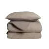 1-Persoons Dekbedovertrekken-Sleeptime Dekbedovertrek Japandi 140x220 – Flanel Fleece – Zacht & Warm – Taupe