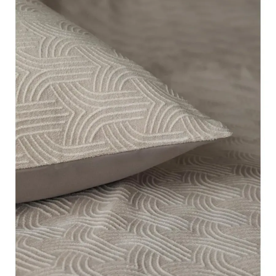 1-Persoons Dekbedovertrekken-Sleeptime Dekbedovertrek Japandi 140x220 – Flanel Fleece – Zacht & Warm – Taupe