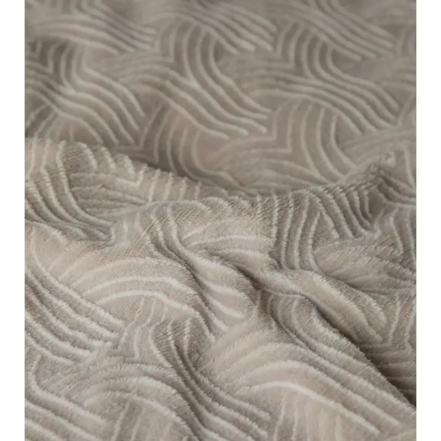 Sleeptime Dekbedovertrek Japandi 240x220 – Flanel Fleece – Zacht & Warm – Taupe