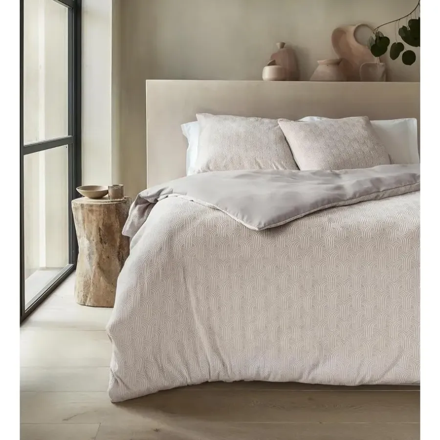 2-Persoons Dekbedovertrekken-Sleeptime Dekbedovertrek Japandi 200x220 – Flanel Fleece – Zacht & Warm – Beige