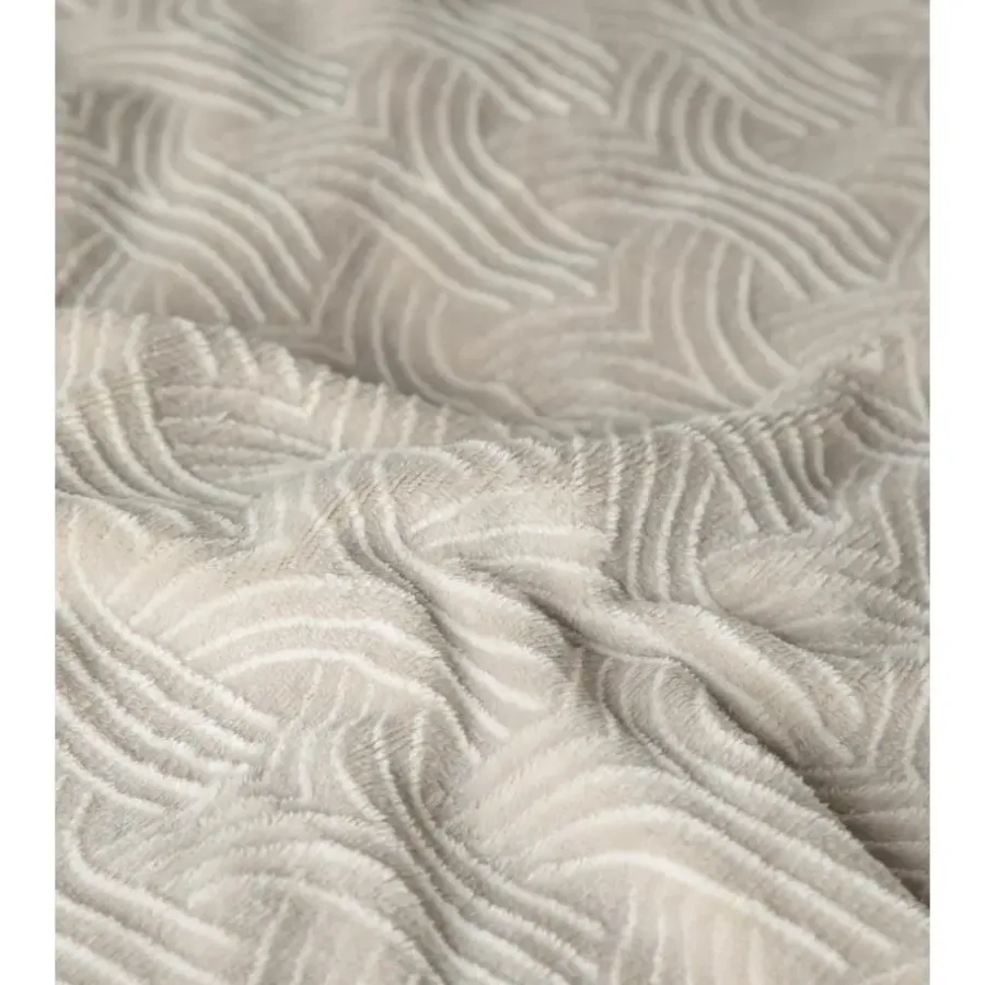 2-Persoons Dekbedovertrekken-Sleeptime Dekbedovertrek Japandi 200x220 – Flanel Fleece – Zacht & Warm – Beige