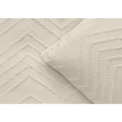 Leen Bakker Dekbedovertrek Juliette tufted - zand - 140x220 cm