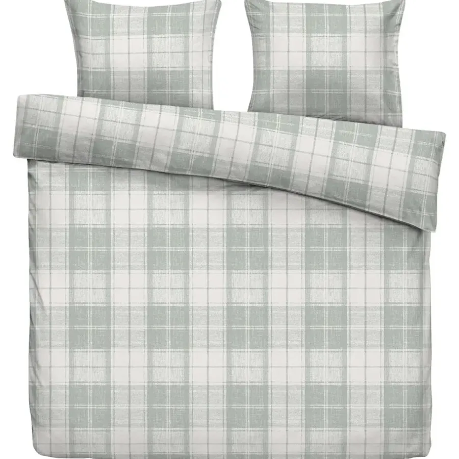 Leen Bakker Dekbedovertrek Laurens - off-white/groen - 240x200/220 cm