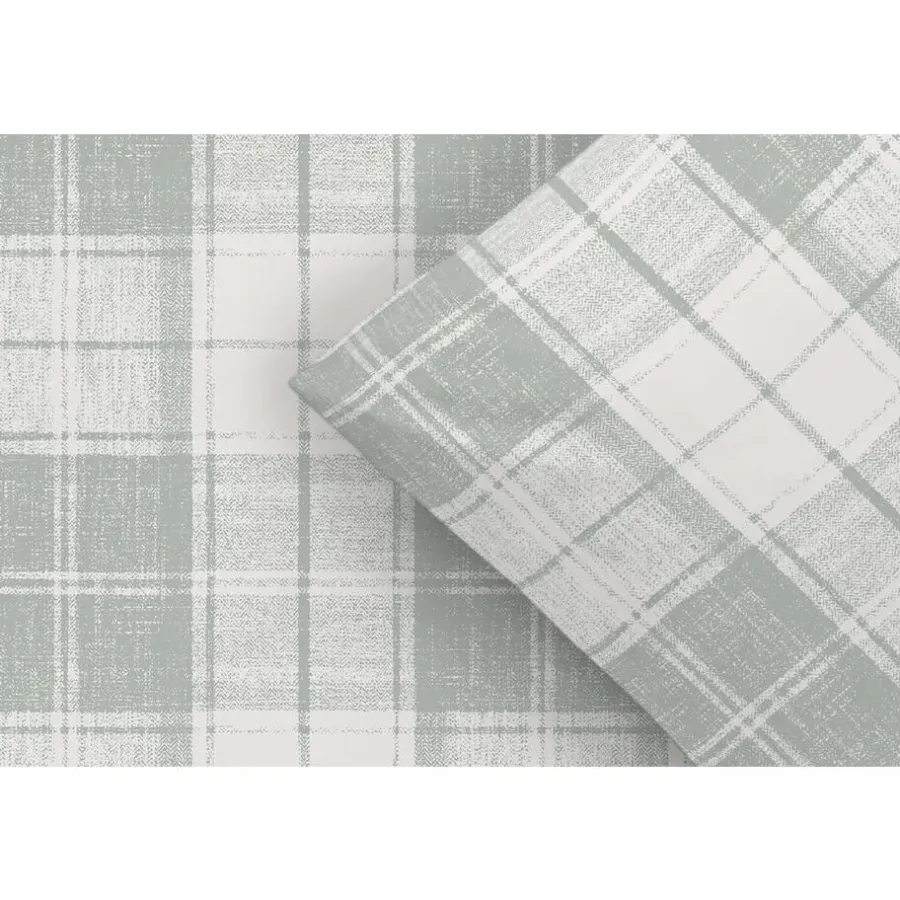 Leen Bakker Dekbedovertrek Laurens - off-white/groen - 140x200/220 cm