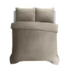 Sleeptime Dekbedovertrek Leaves 240x220 – Fluweelzacht Uni Design – Taupe