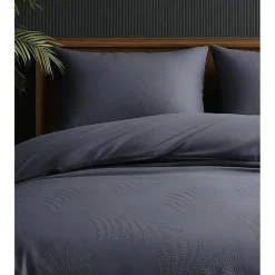 Dekbedovertrekken|2-Persoons Dekbedovertrekken-Sleeptime Dekbedovertrek Leaves 200x200 – Fluweelzacht Uni Design – Antraciet