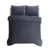 Lits-Jumeaux Dekbedovertrekken-Sleeptime Dekbedovertrek Leaves 240x220 – Fluweelzacht Uni Design – Antraciet