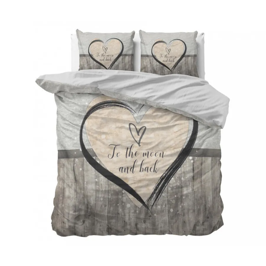 Sleeptime Dekbedovertrek Love to the Moon 200x220 – Zacht & Ademend – Incl. 2 Kussenslopen