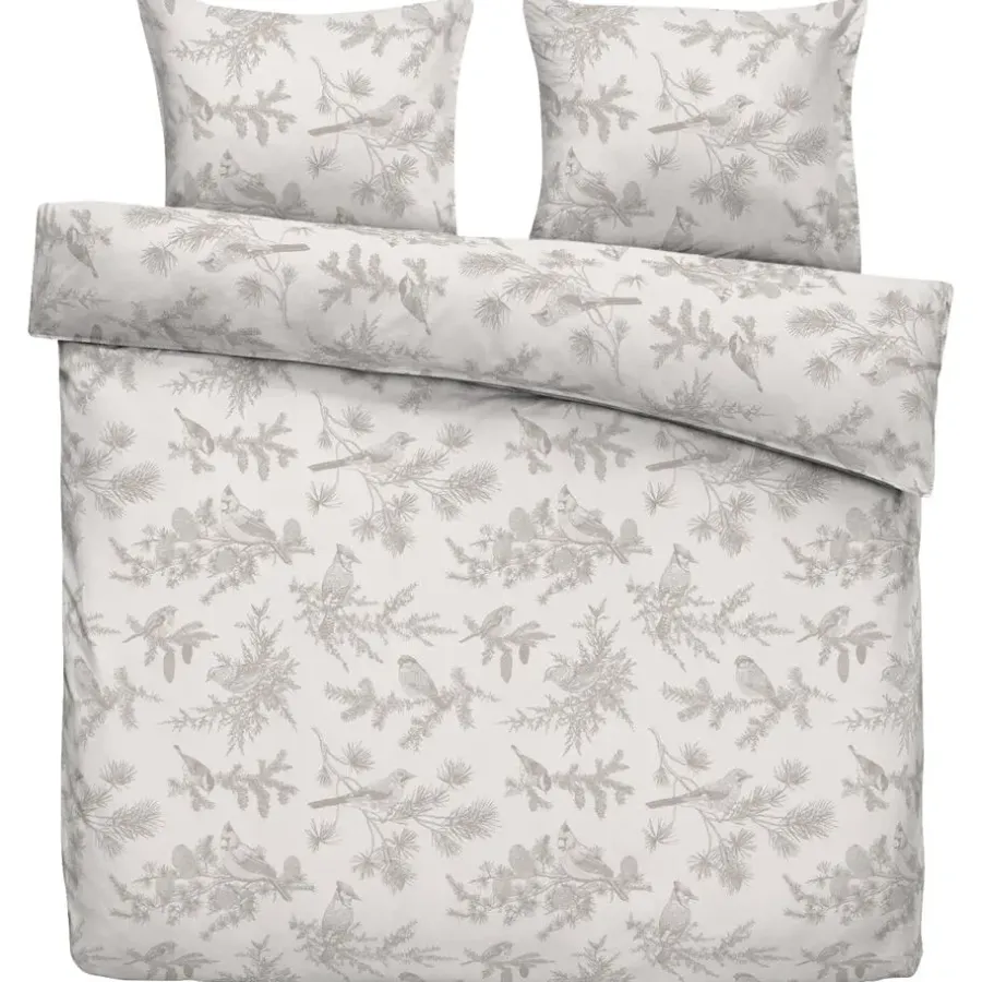 Leen Bakker Dekbedovertrek Noalyn - off-white/taupe - 200x200/220 cm