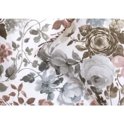 1-Persoons Dekbedovertrekken-Leen Bakker Dekbedovertrek Nova bloemen - wit/roze - 140x200/220 cm