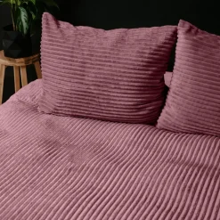 Sleeptime Dekbedovertrek Teddy Rib 240x220 – Fluweelzacht & Knus Design - Roze