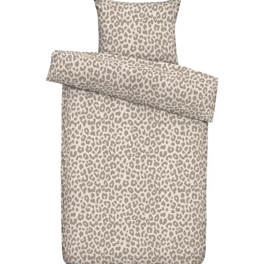 Leen Bakker Dekbedovertrek Tobias - zand/taupe - 140x200/220 cm