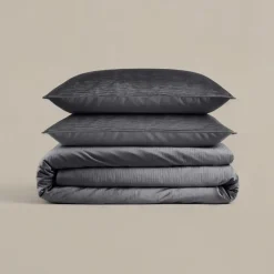 Dekbedovertrekken|Lits-Jumeaux Dekbedovertrekken-Sleeptime Dekbedovertrek Velvet Cartier 240x220 – Fluweelzacht Uni Design – Antraciet