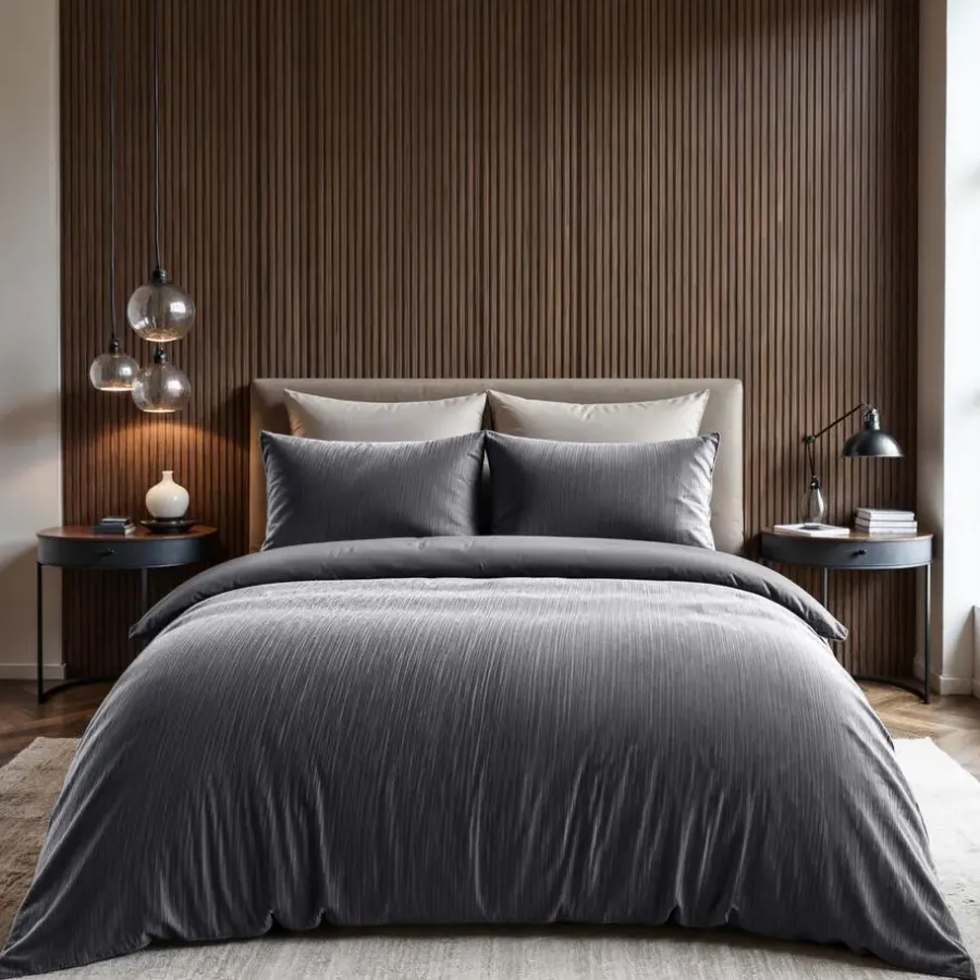 Dekbedovertrekken|Lits-Jumeaux Dekbedovertrekken-Sleeptime Dekbedovertrek Velvet Cartier 240x220 – Fluweelzacht Uni Design – Antraciet
