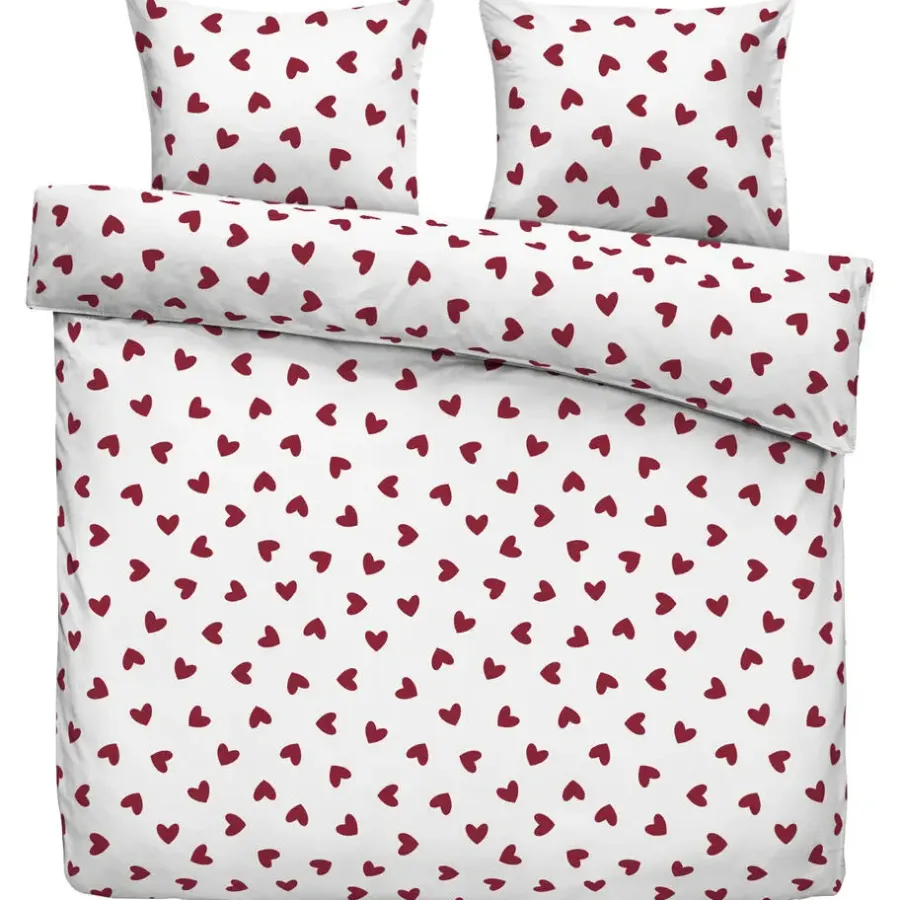 Leen Bakker Dekbedovertrek Wies - wit/rood - 200x200/220 cm