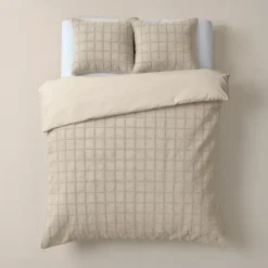 Lits-Jumeaux Dekbedovertrekken-Sleeptime Dekbedovertrek 240x220 – Furry Check Design & Zacht Warm Fleece