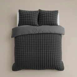 Sleeptime Dekbedovertrek 240x220 – Pompom Design & Warm Flanel Fleece - Antraciet