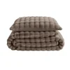 Sleeptime Dekbedovertrek 140x220 – Pompom Design & Warm Flanel Fleece - Taupe