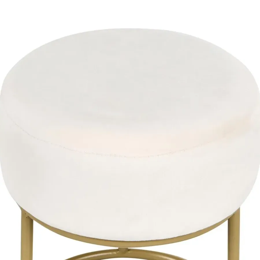 Leen Bakker DELCO - Hocker - Off-white - Fluweel