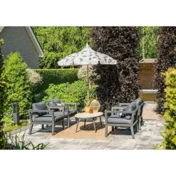 Garden Impressions 5-delige loungeset Ridge –4 luxe lounge fauteuils inclusief salontafel
