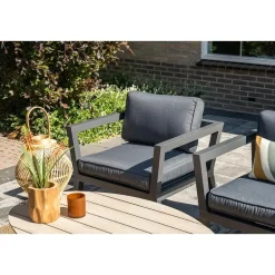 Garden Impressions 5-delige loungeset Ridge –4 luxe lounge fauteuils inclusief salontafel