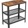 Parya Home Deluxe Bijzettafel - Met 2 Roosters -Vintage - Industrieel -Bruin