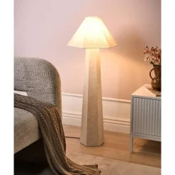 Staande Lampen-Leen Bakker DEMBI - Staande lamp - Lichtbeige - Stof
