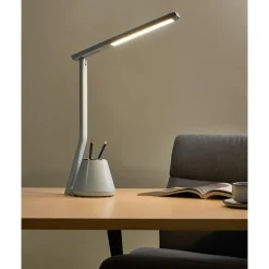 Leen Bakker DENEB - Bureaulamp LED - Lichtblauw - Synthetisch materiaal
