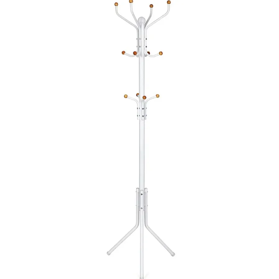 Kapstokken-ACAZA Design Kapstok met 12 Haken - Perfect in een Inkom hal - 182 cm - Wit