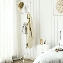 Kapstokken-ACAZA Design Kapstok met 12 Haken - Perfect in een Inkom hal - 182 cm - Wit