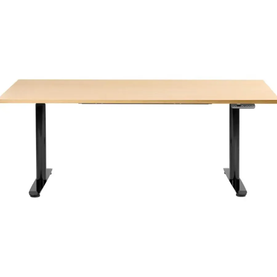 Leen Bakker DESTINAS - Elektr bureau - Zwart/Lichtbruin - 180 x 72 cm - Vezelplaat