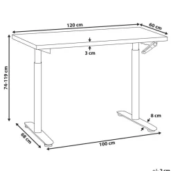 Leen Bakker DESTINAS - Sta-bureau - Zwart/Lichtbruin - 120 x 72 cm - Vezelplaat