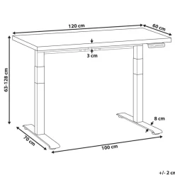 Bureaus-Leen Bakker DESTINES - Elektr bureau - Zwart/Lichtbruin - 120 x 60 cm - Vezelplaat
