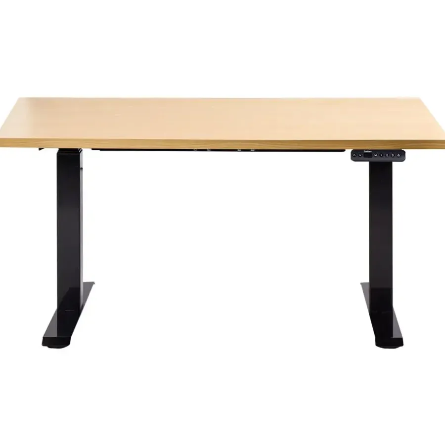 Bureaus-Leen Bakker DESTINES - Elektr bureau - Zwart/Lichtbruin - 120 x 60 cm - Vezelplaat