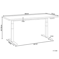 Bureaus-Leen Bakker DESTINES - Elektr bureau - Zwart/Lichtbruin - 180 x 72 cm - Vezelplaat