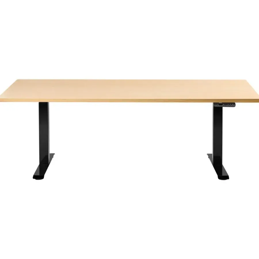 Bureaus-Leen Bakker DESTINES - Elektr bureau - Zwart/Lichtbruin - 180 x 72 cm - Vezelplaat