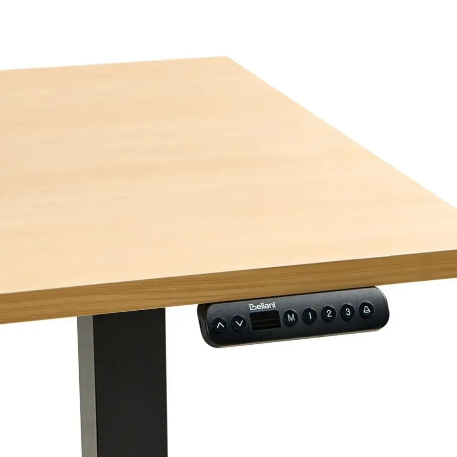 Bureaus-Leen Bakker DESTINES - Elektr bureau - Zwart/Lichtbruin - 180 x 72 cm - Vezelplaat