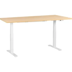 Bureaus-Leen Bakker DESTINES - Elektr bureau - Wit/Lichtbruin - 180 x 72 cm - Vezelplaat
