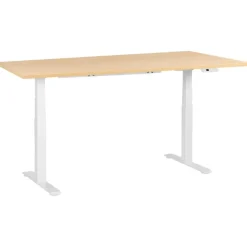 Bureaus-Leen Bakker DESTINES - Elektr bureau - Wit/Lichtbruin - 180 x 72 cm - Vezelplaat
