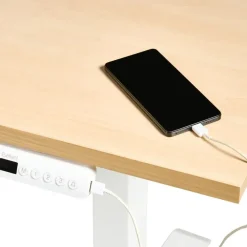 Bureaus-Leen Bakker DESTINES - Elektr bureau - Wit/Lichtbruin - 180 x 72 cm - Vezelplaat