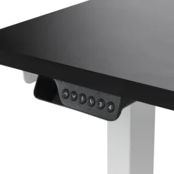 Bureaus-Beliani DESTINES - Elektrisch bureau - Wit/Zwart - Rechtszijdig - Vezelplaat