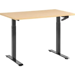 Bureaus-Leen Bakker DESTINES - Sta-bureau - Zwart/Lichtbruin - 120 x 72 cm - Vezelplaat