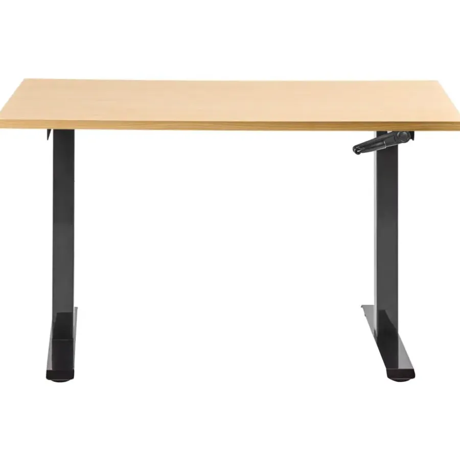 Bureaus-Leen Bakker DESTINES - Sta-bureau - Zwart/Lichtbruin - 120 x 72 cm - Vezelplaat