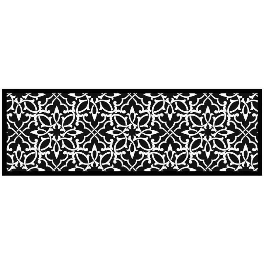 Vica International Deurmat Ornament Pattern antraciet - 50x150 cm