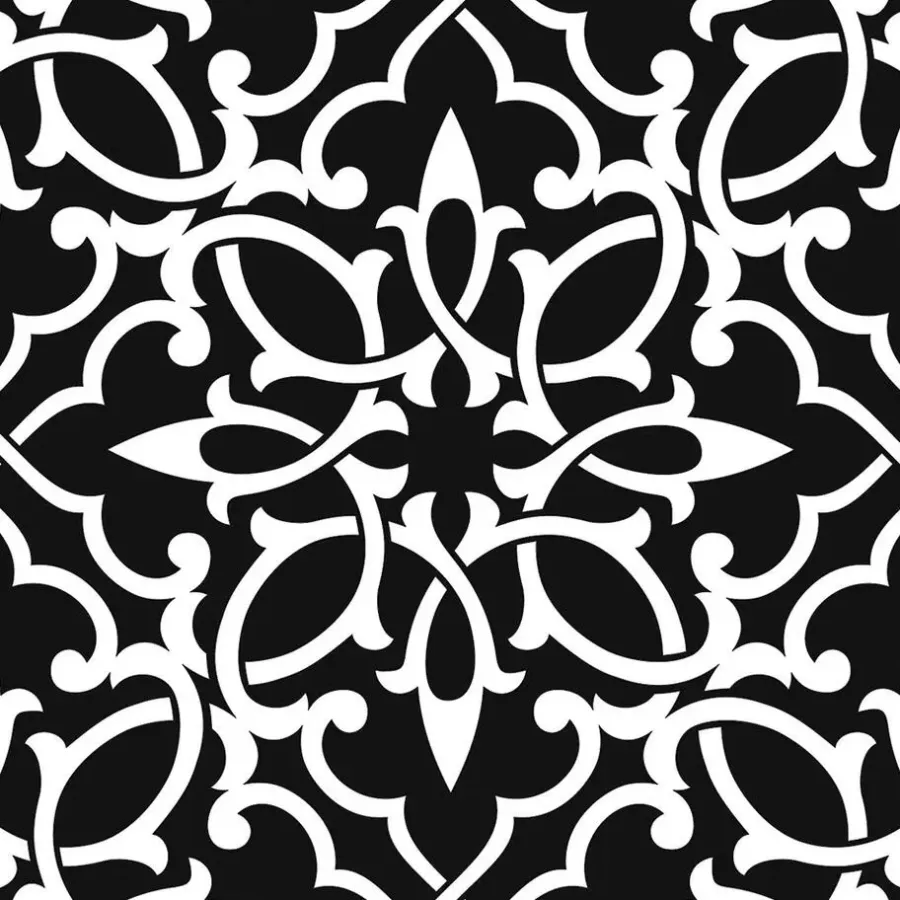 Vica International Deurmat Ornament Pattern antraciet - 50x150 cm