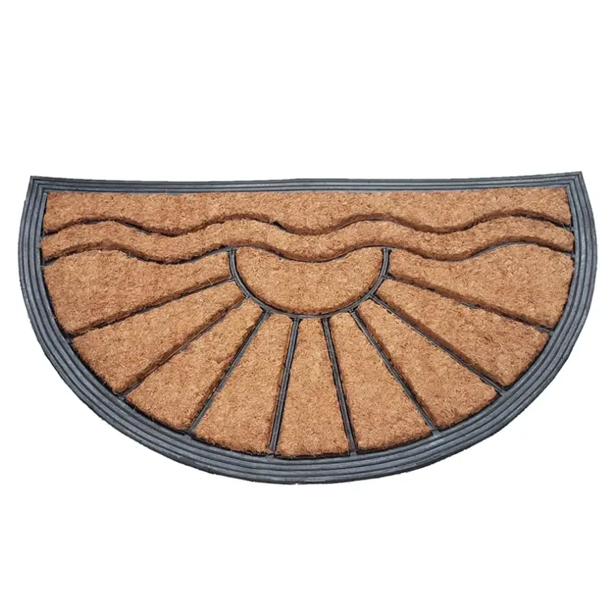 Deurmatten-IVOL Deurmat rubber/kokos 40x70 cm - Halfrond