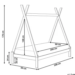 1-Persoons Bedden-Beliani DEVAY - Kinderbed - Lichtbruin - 90 x 200 cm - Grenenhout