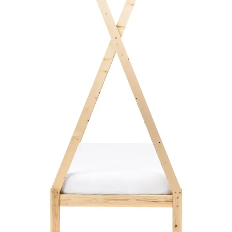1-Persoons Bedden-Beliani DEVAY - Kinderbed - Lichtbruin - 90 x 200 cm - Grenenhout
