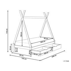 1-Persoons Bedden-Beliani DEVAY - Kinderbed - Lichtbruin - 90 x 200 cm - Dennenhout